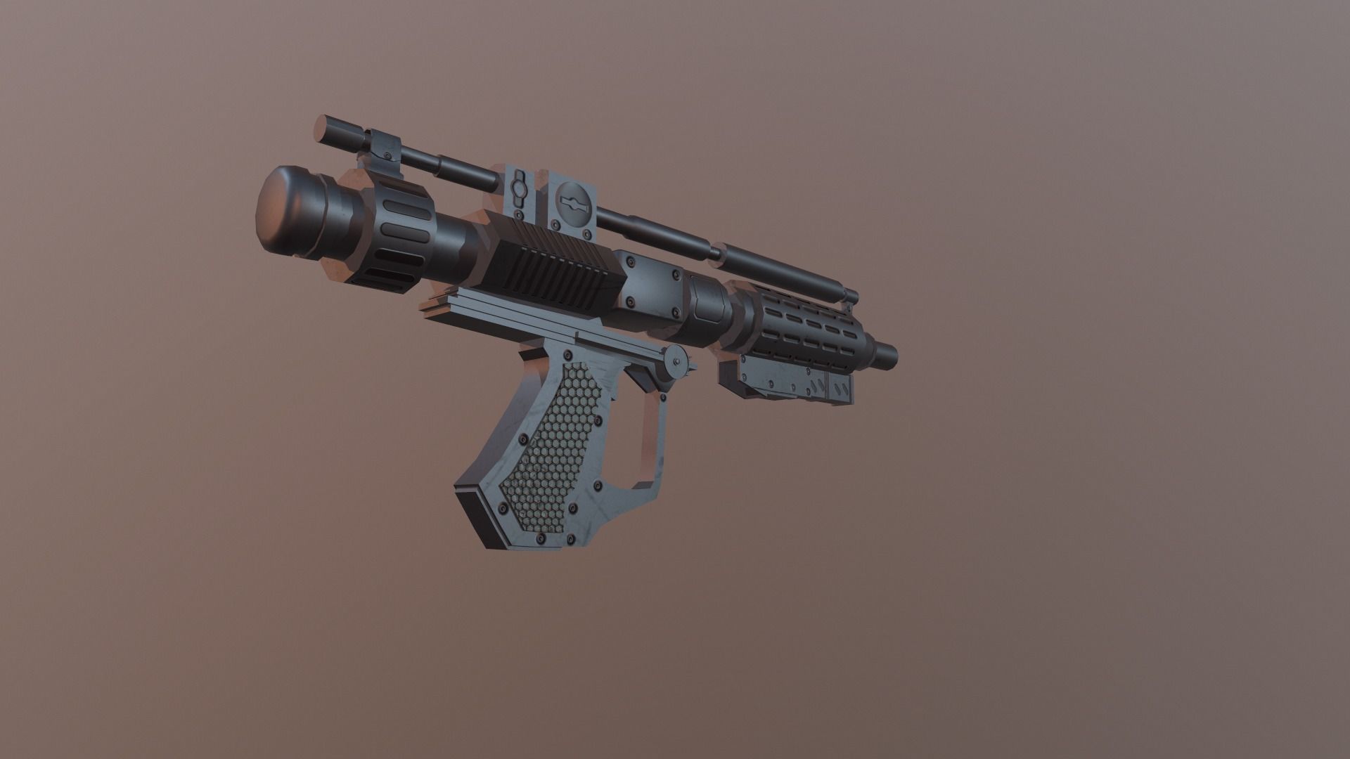 E-5 blaster rifle Blaster Droid Low-poly 3D model_2