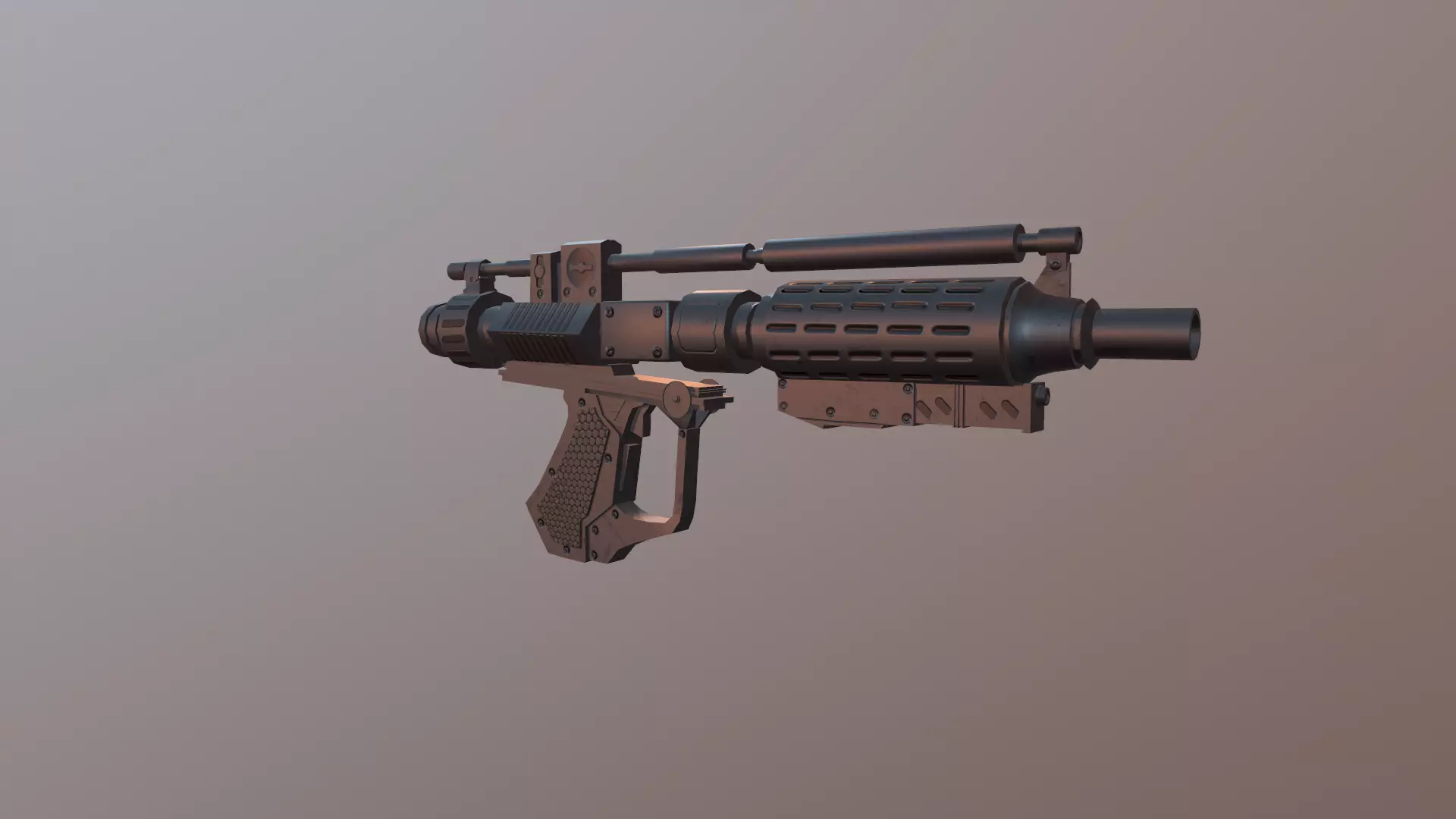 E-5 blaster rifle Blaster Droid Low-poly 3D model_0