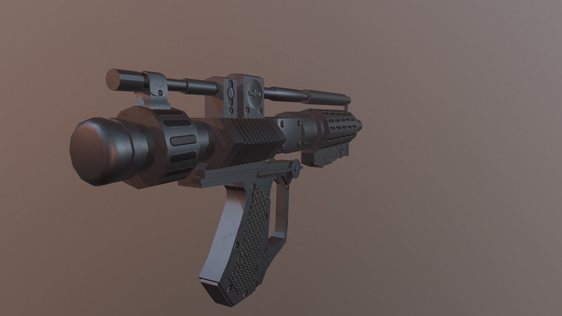 E-5 blaster rifle Blaster Droid Low-poly 3D model_3