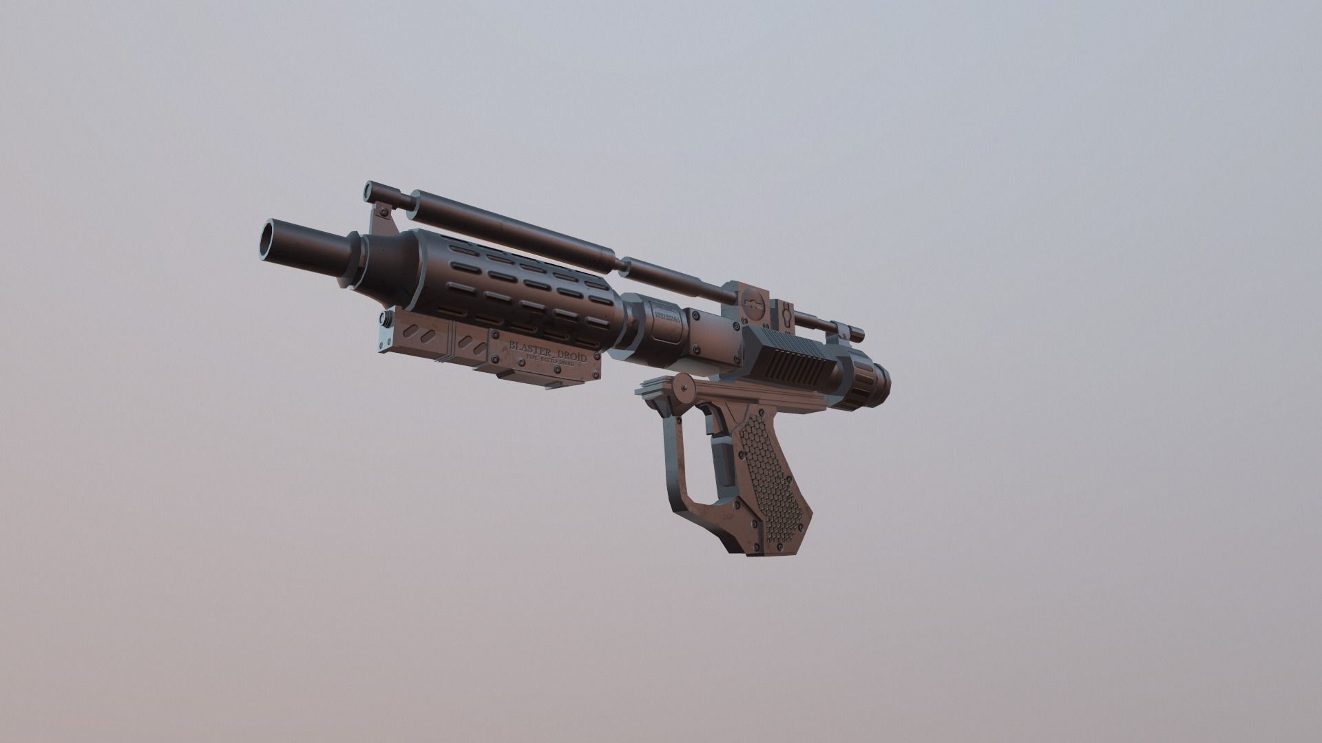 E-5 blaster rifle Blaster Droid Low-poly 3D model_4