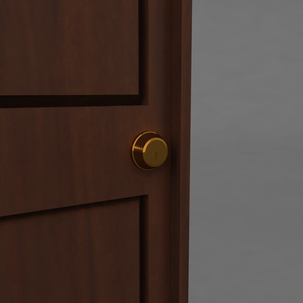 Simple Classic Door 3D model_3