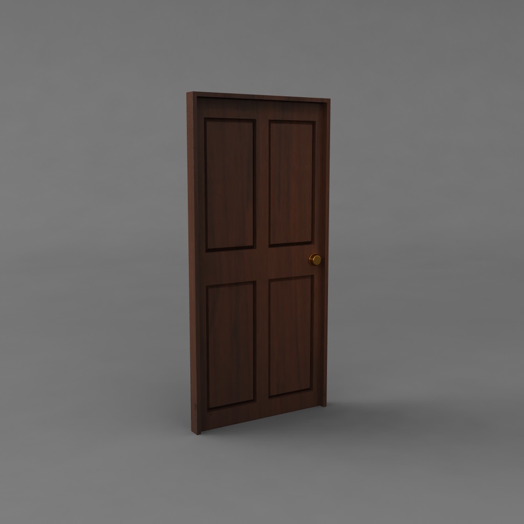 Simple Classic Door 3D model_1