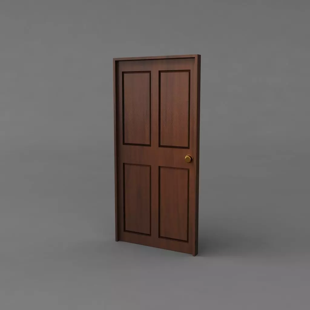 Simple Classic Door 3D model_0