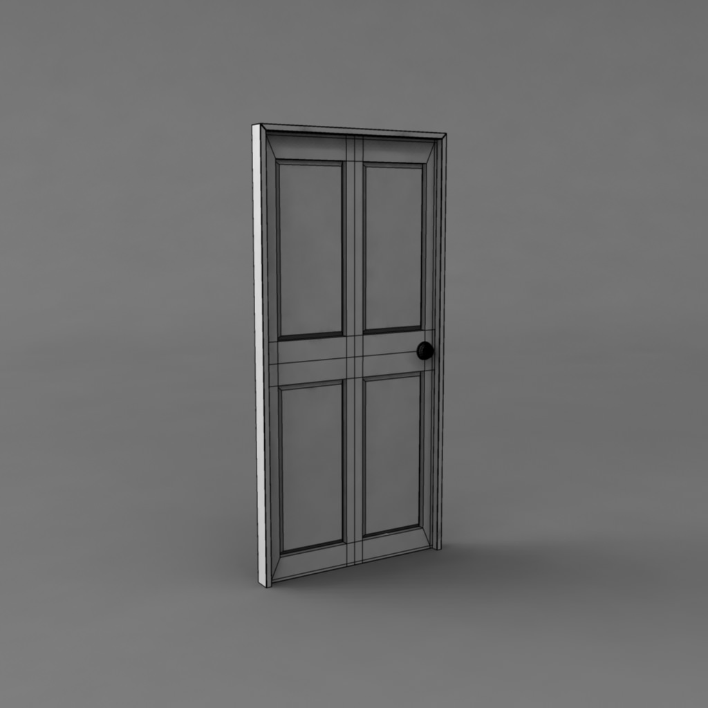 Simple Classic Door 3D model_7