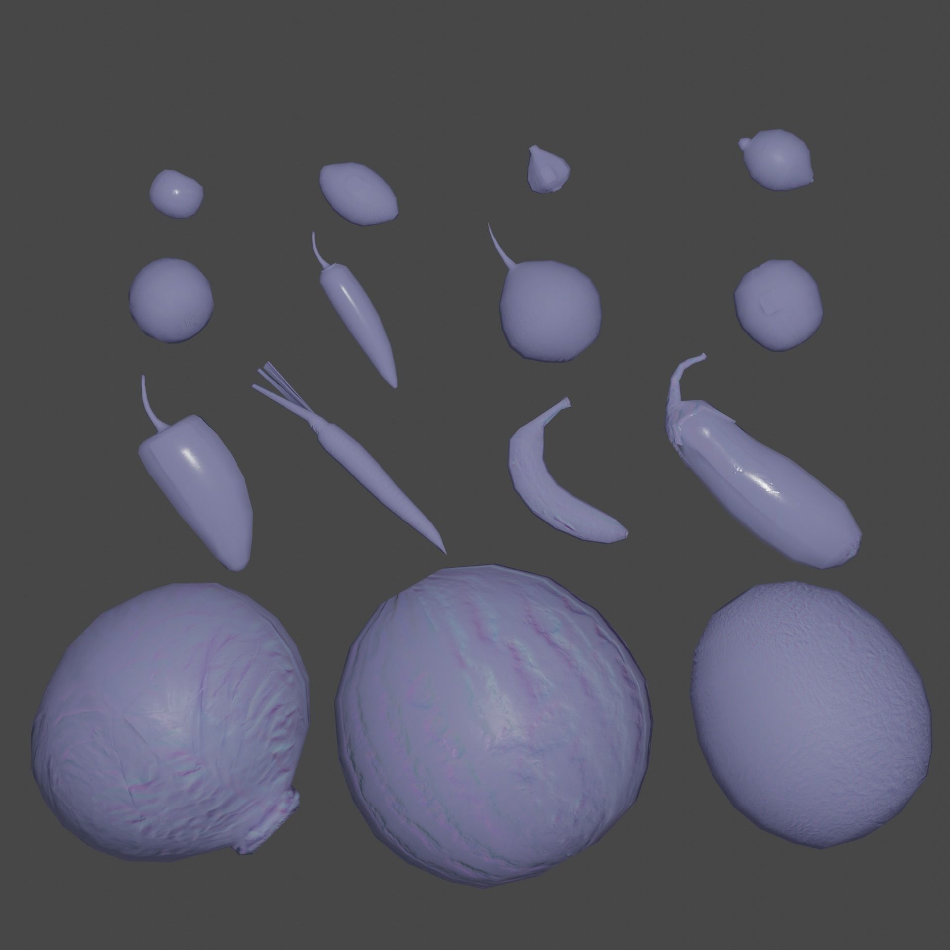 Fruits and Vegetables Pack Low-poly 3D model_3