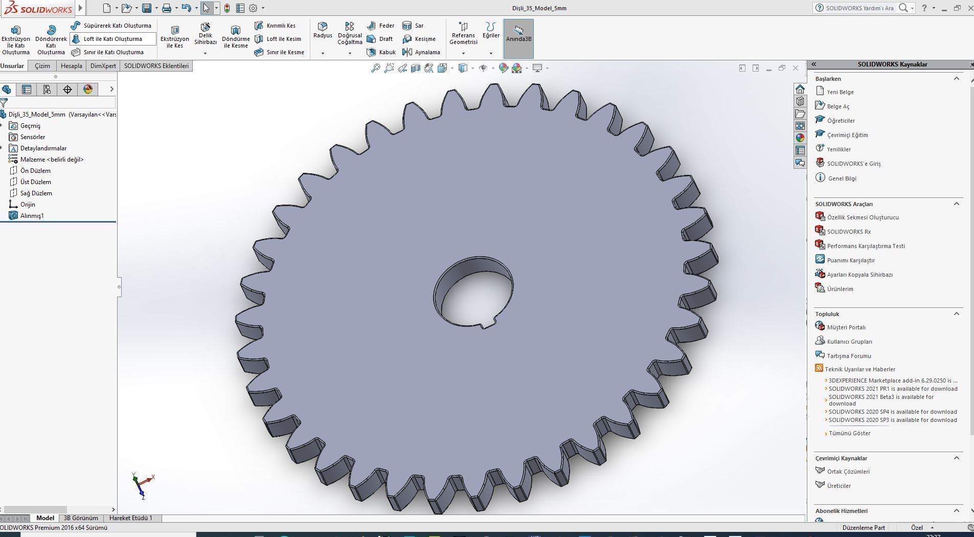Original Size Gear Wheel 35 Tooth modul 5mm Ready for 3D print  3D print model_8