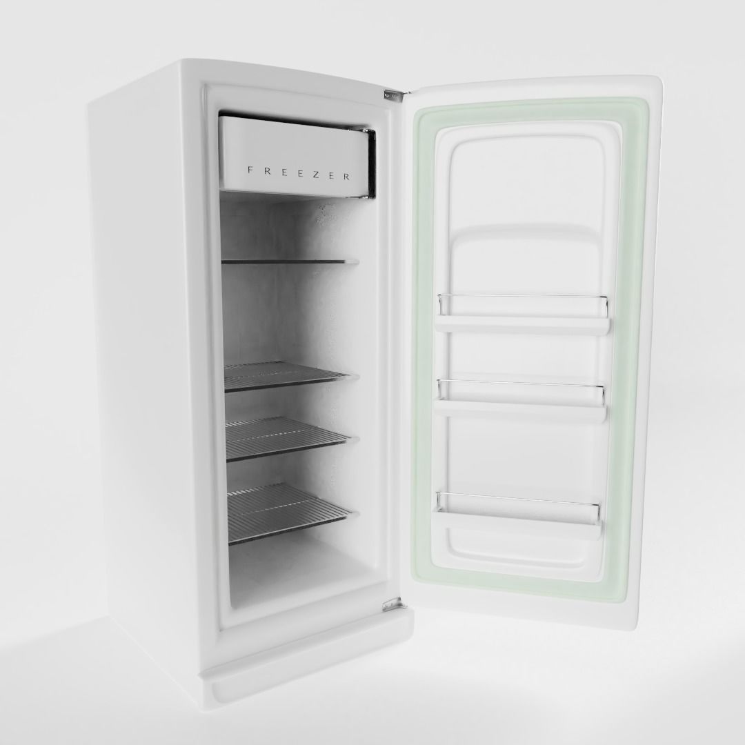 Vintage Refridgerator 3D model_1