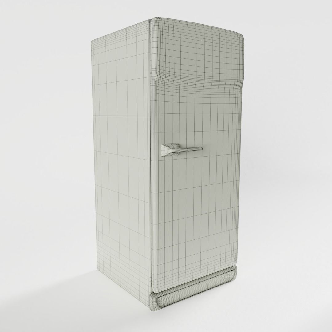 Vintage Refridgerator 3D model_5