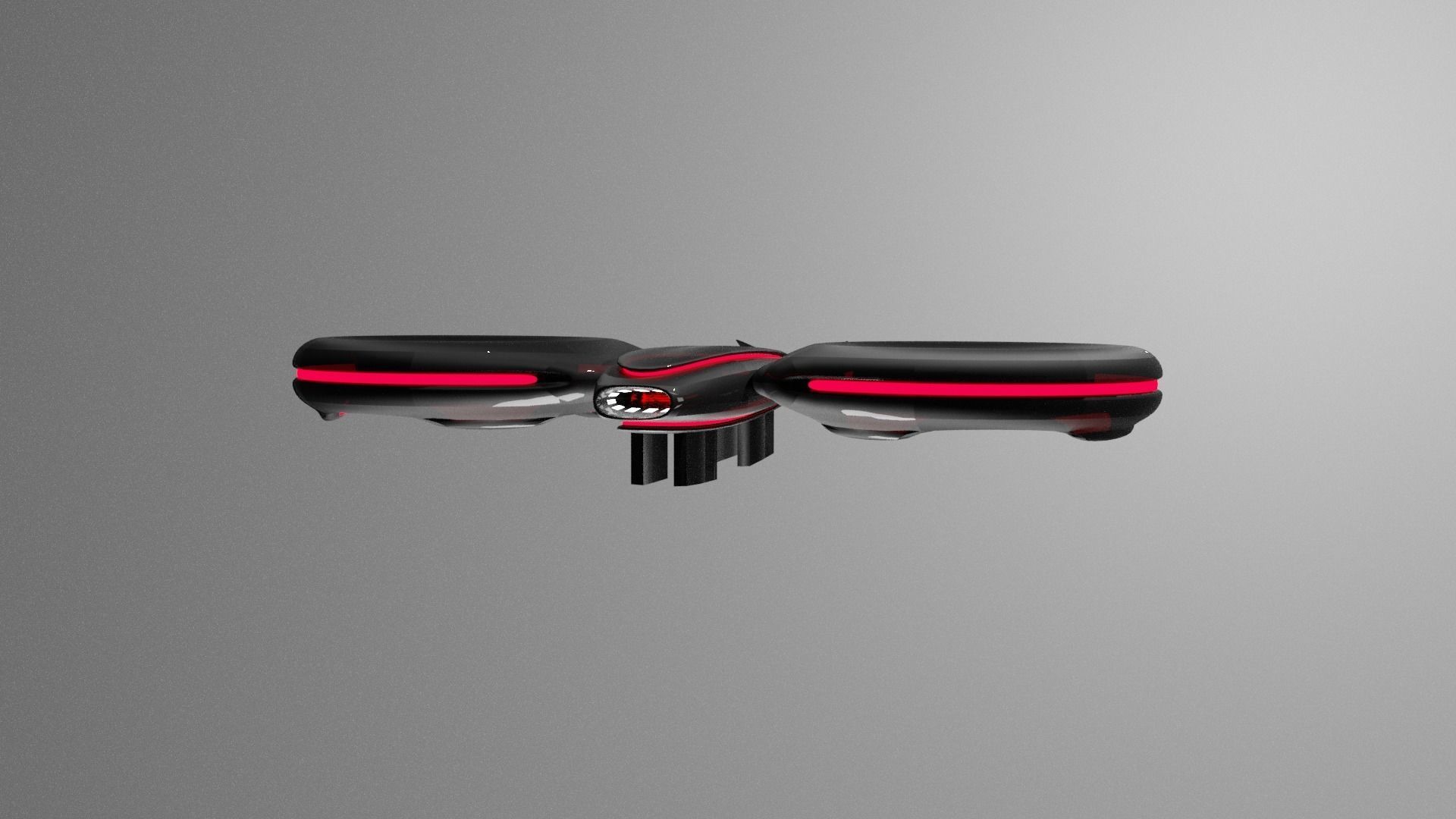 Twin bladed Drone Free low-poly 3D model_1
