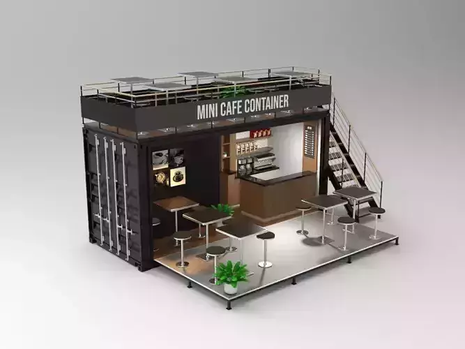 Mini Cafe Container 3D model