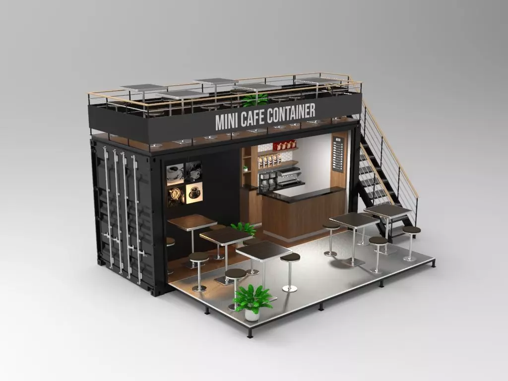 Mini Cafe Container 3D model_0