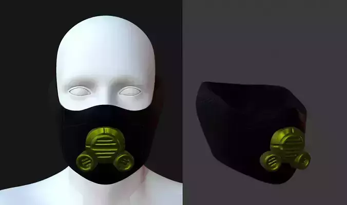 Gas mask helmet 3d model scifi Low-poly Low-poly 3D model