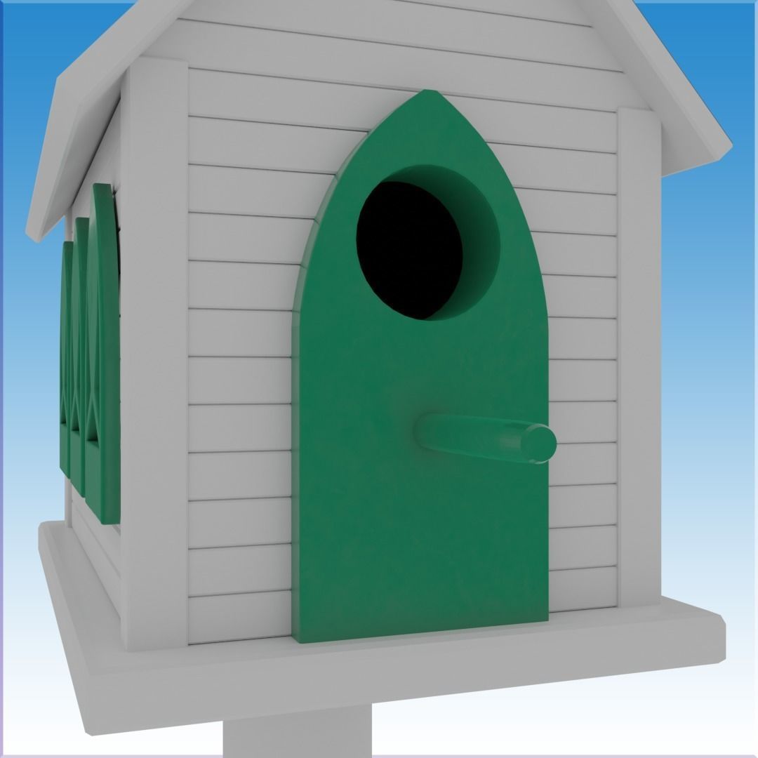 Church Bird House 3D model_2