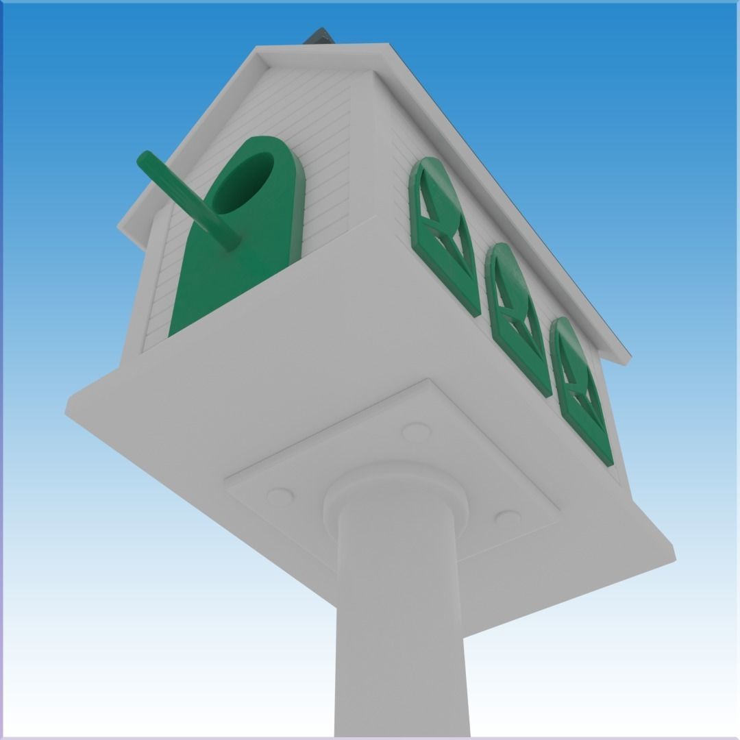 Church Bird House 3D model_1