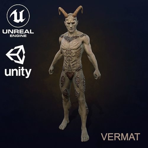 Vermat demon Low-poly 3D model