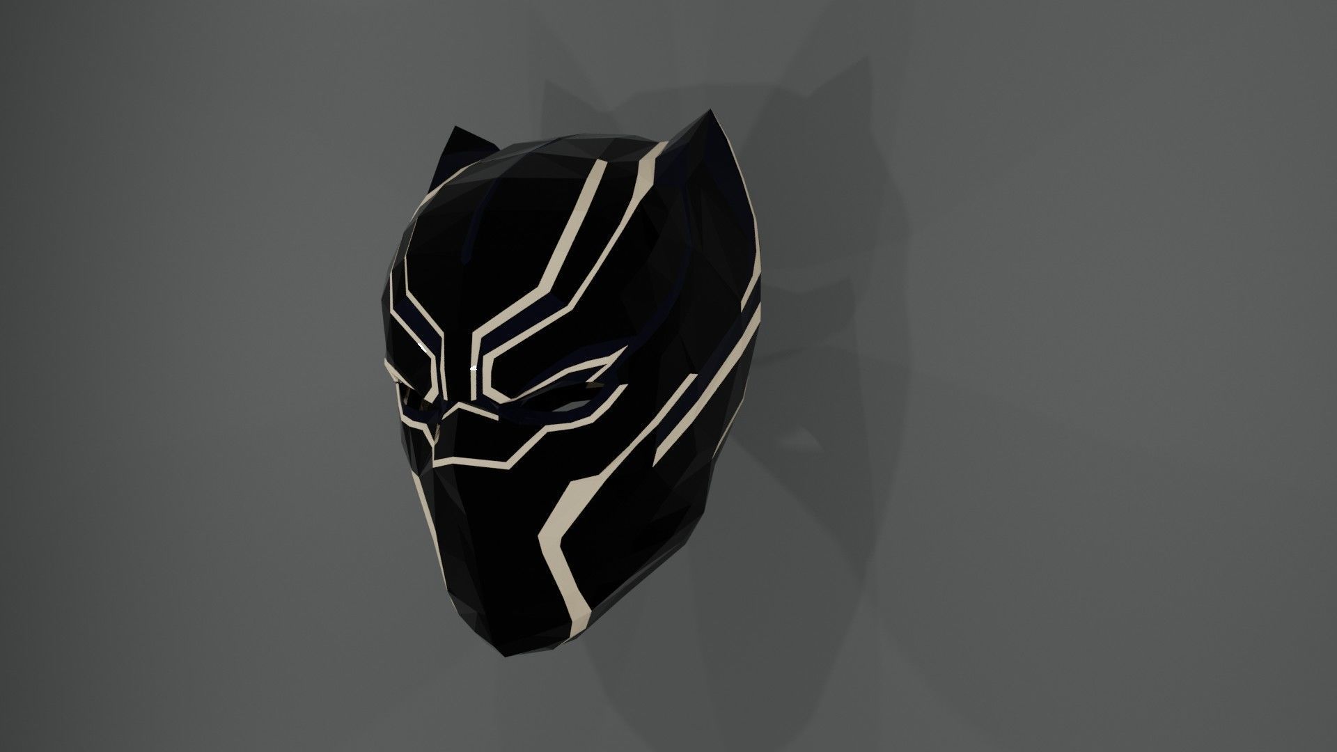 black panther mask 3d model and papercraft template 3D print model_1
