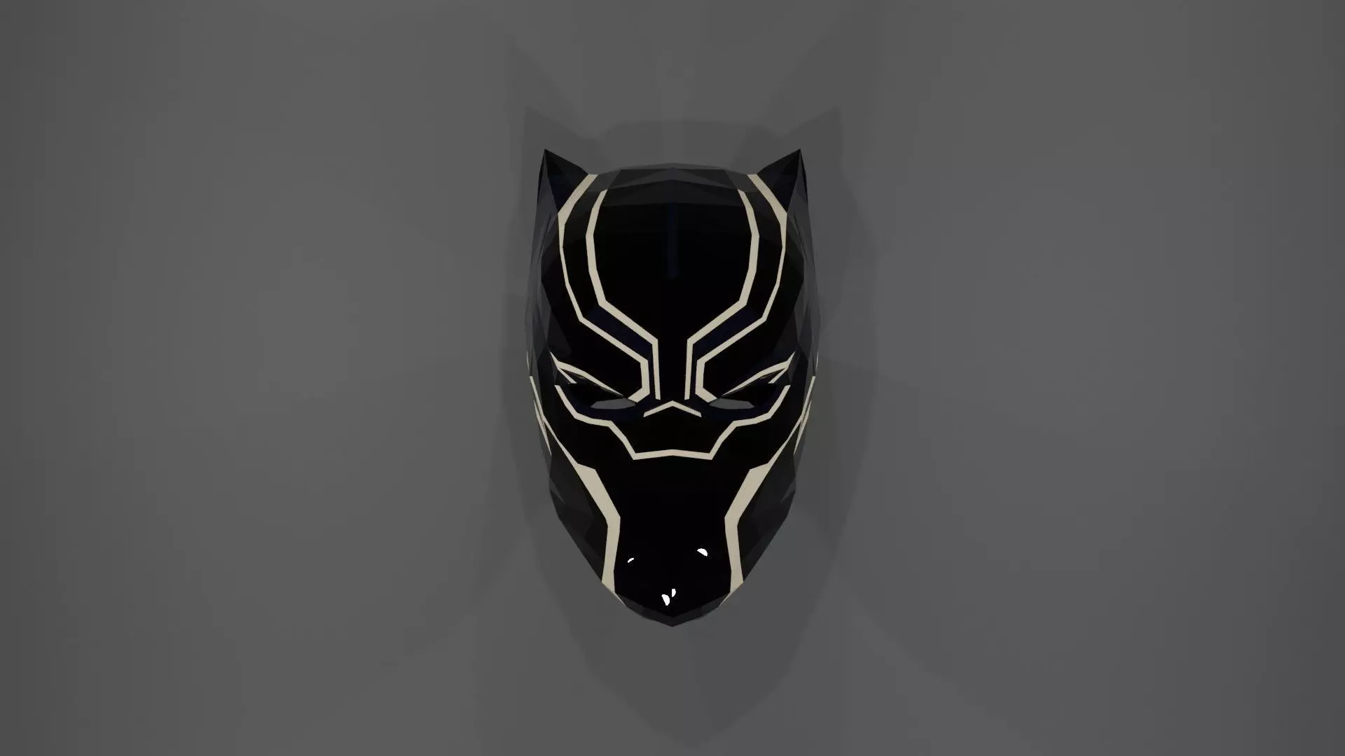 black panther mask 3d model and papercraft template 3D print model_0