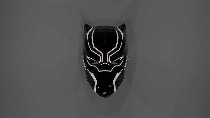black panther mask 3d model and papercraft template 3D print model