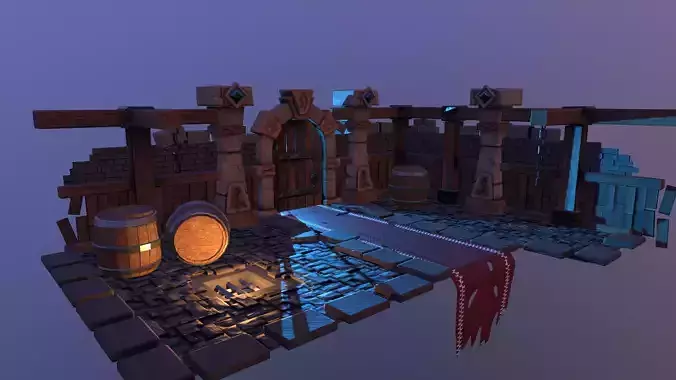 3d model of castle room