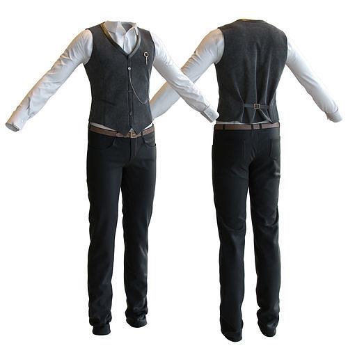 Men s classic suit 3D model