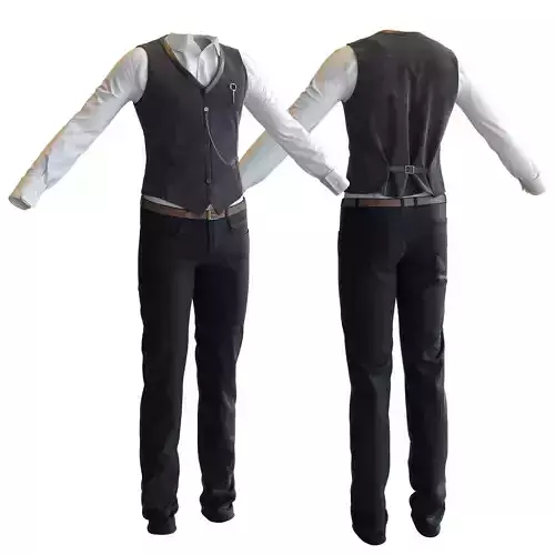 Men s classic suit 3D model