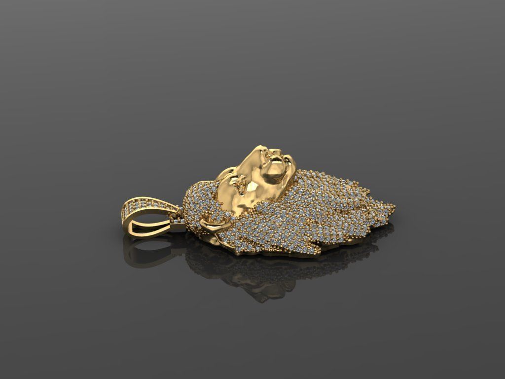 lion necklace 3D print model_2