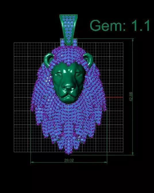 lion necklace 3D print model_0