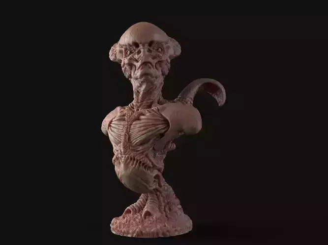 Alien Bust inspired in Giger 3D print model