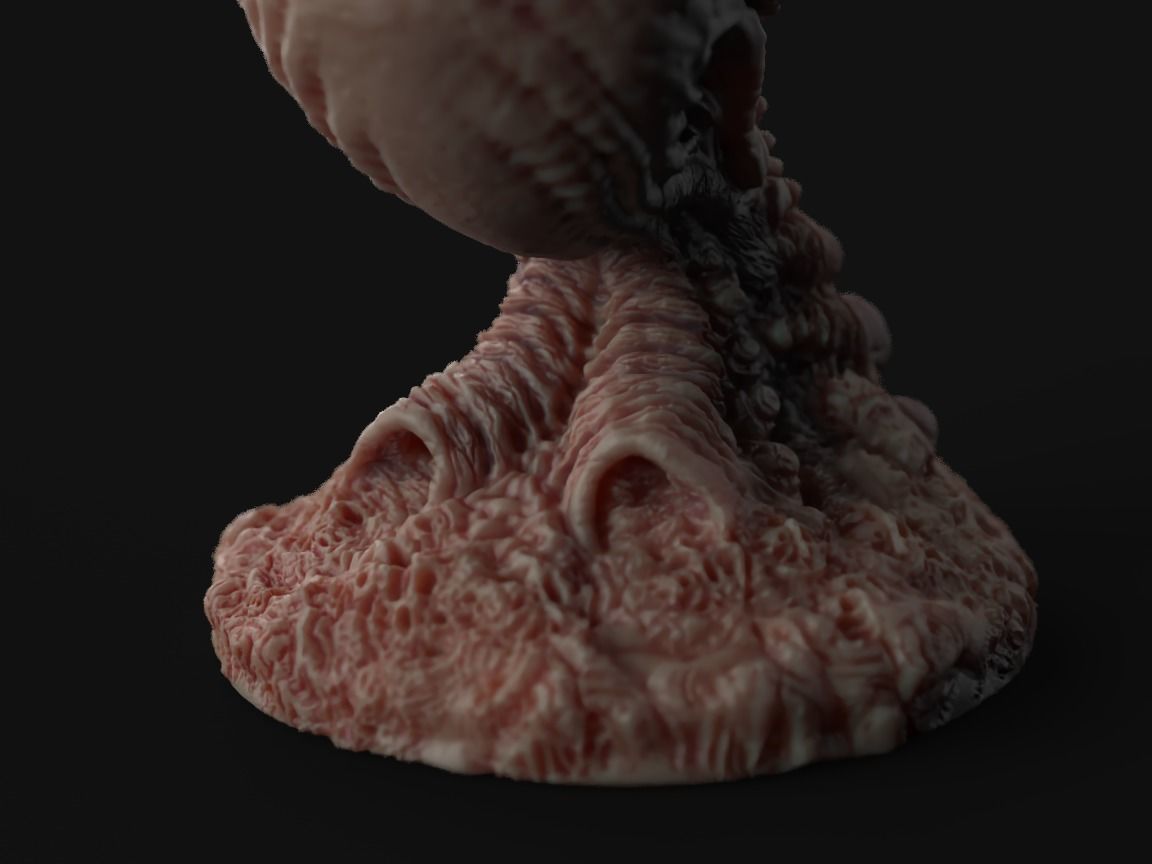 Alien Bust inspired in Giger 3D print model_10