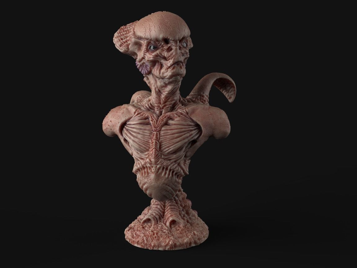 Alien Bust inspired in Giger 3D print model_7