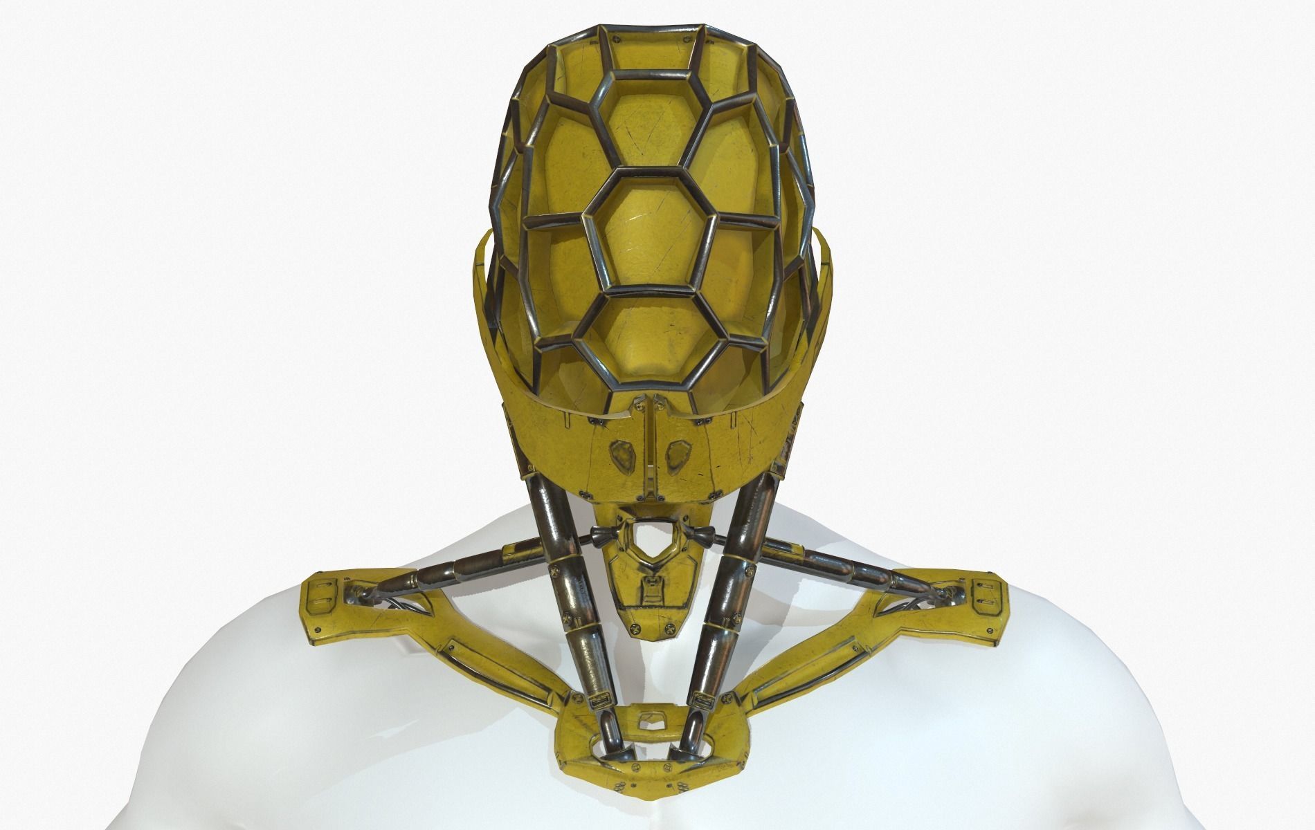 Mask Robot Mecha Cyberpunk Low-poly 3D model_22