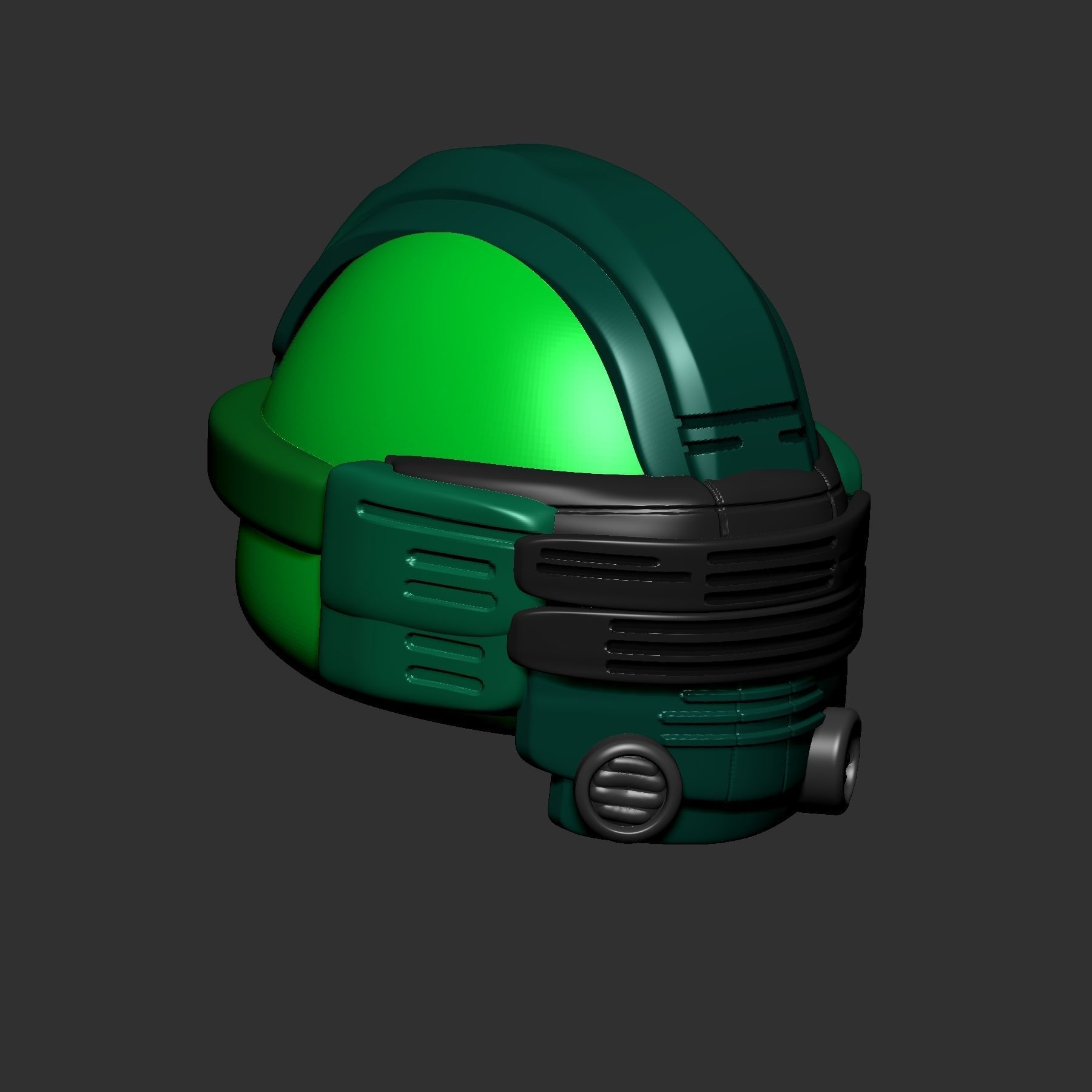 helmet high poly sculpt 3d printable 3D model_3