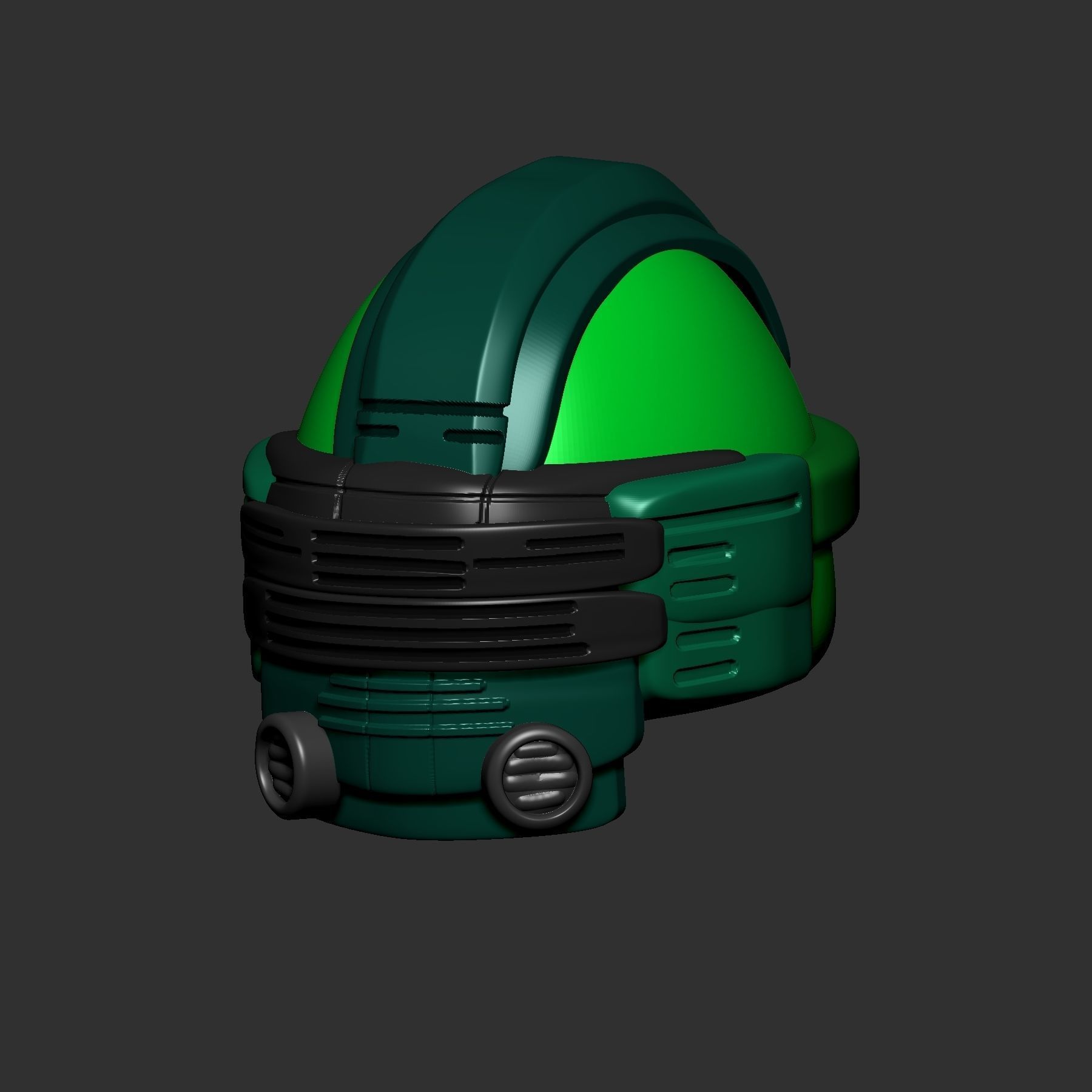 helmet high poly sculpt 3d printable 3D model_5