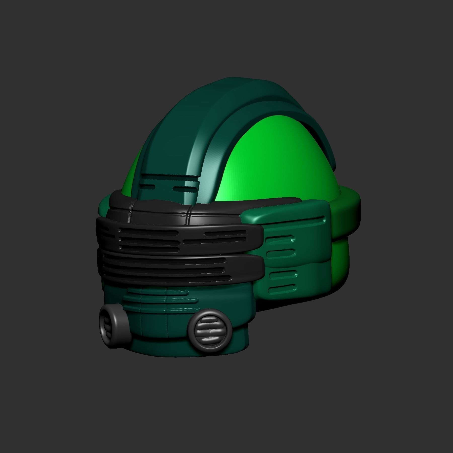 helmet high poly sculpt 3d printable 3D model_2