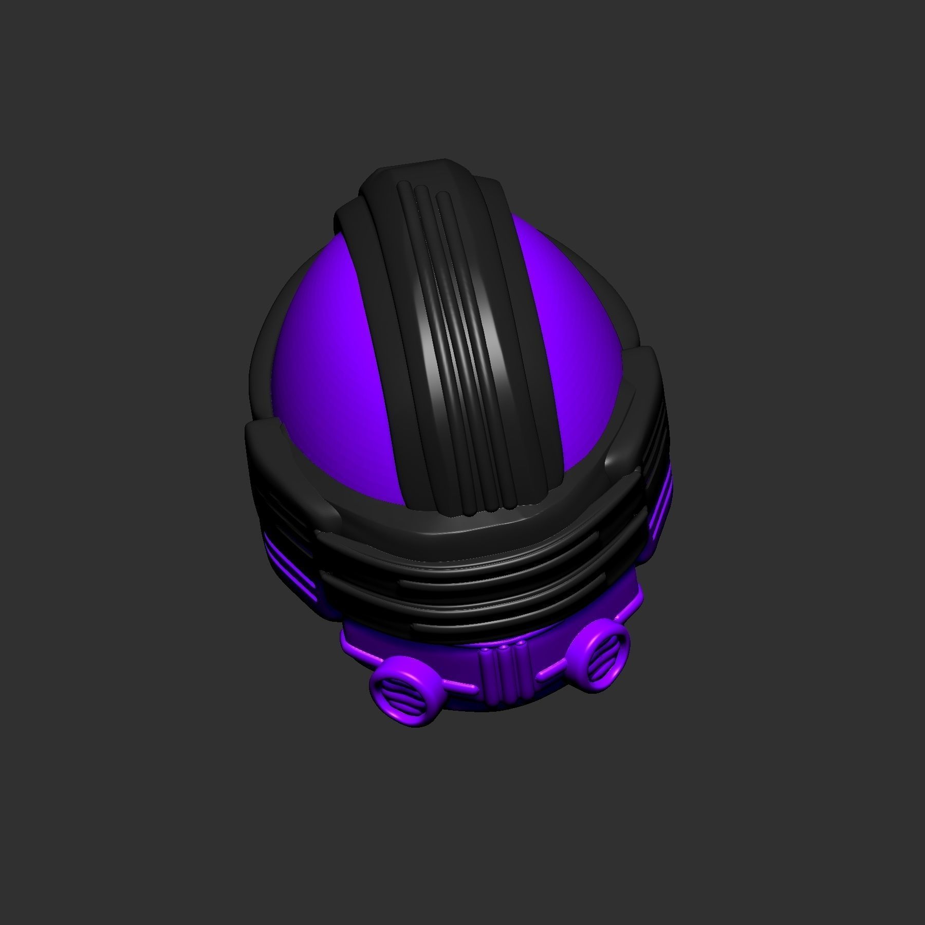 helmet high poly sculpt 3d printable 3D model_4