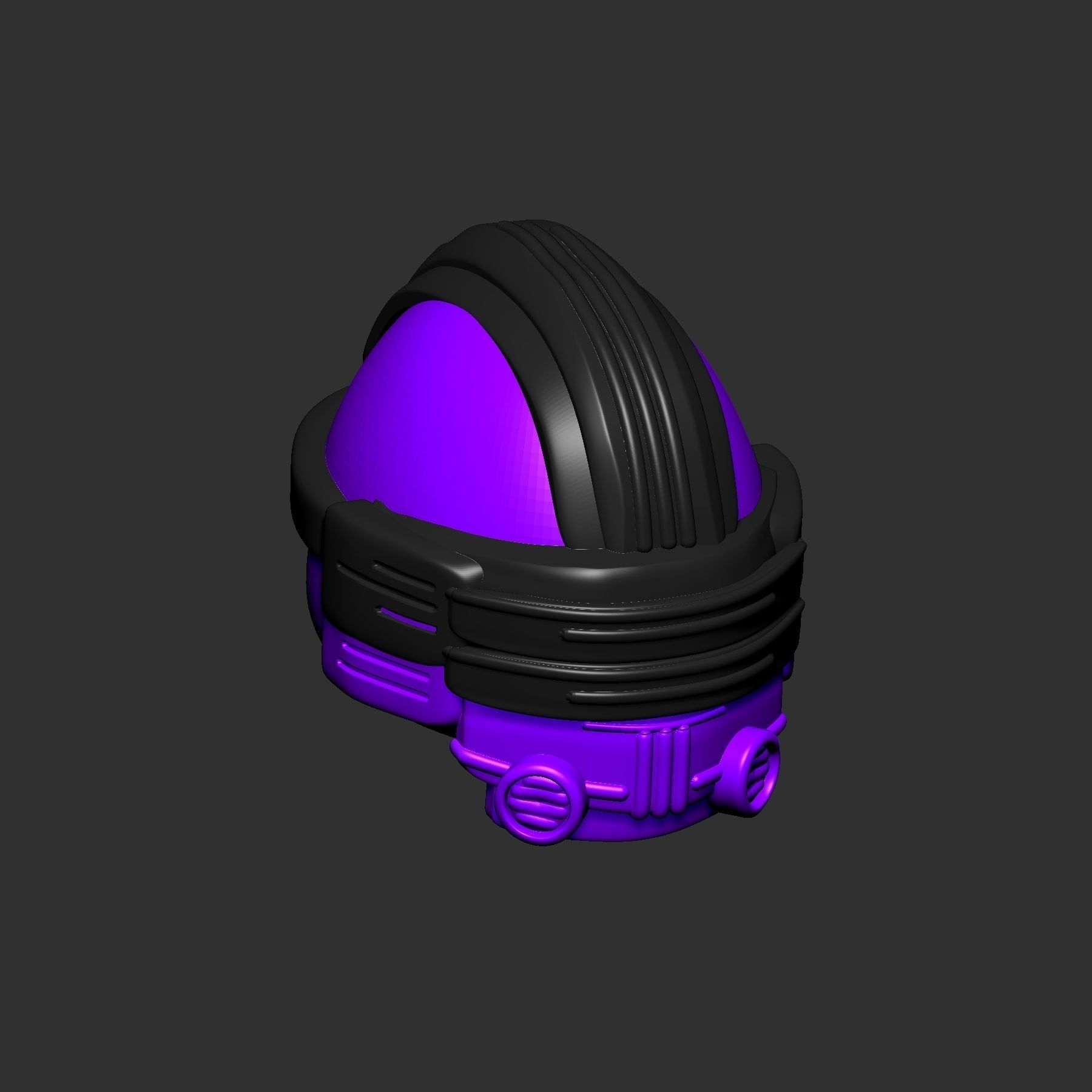 helmet high poly sculpt 3d printable 3D model_3