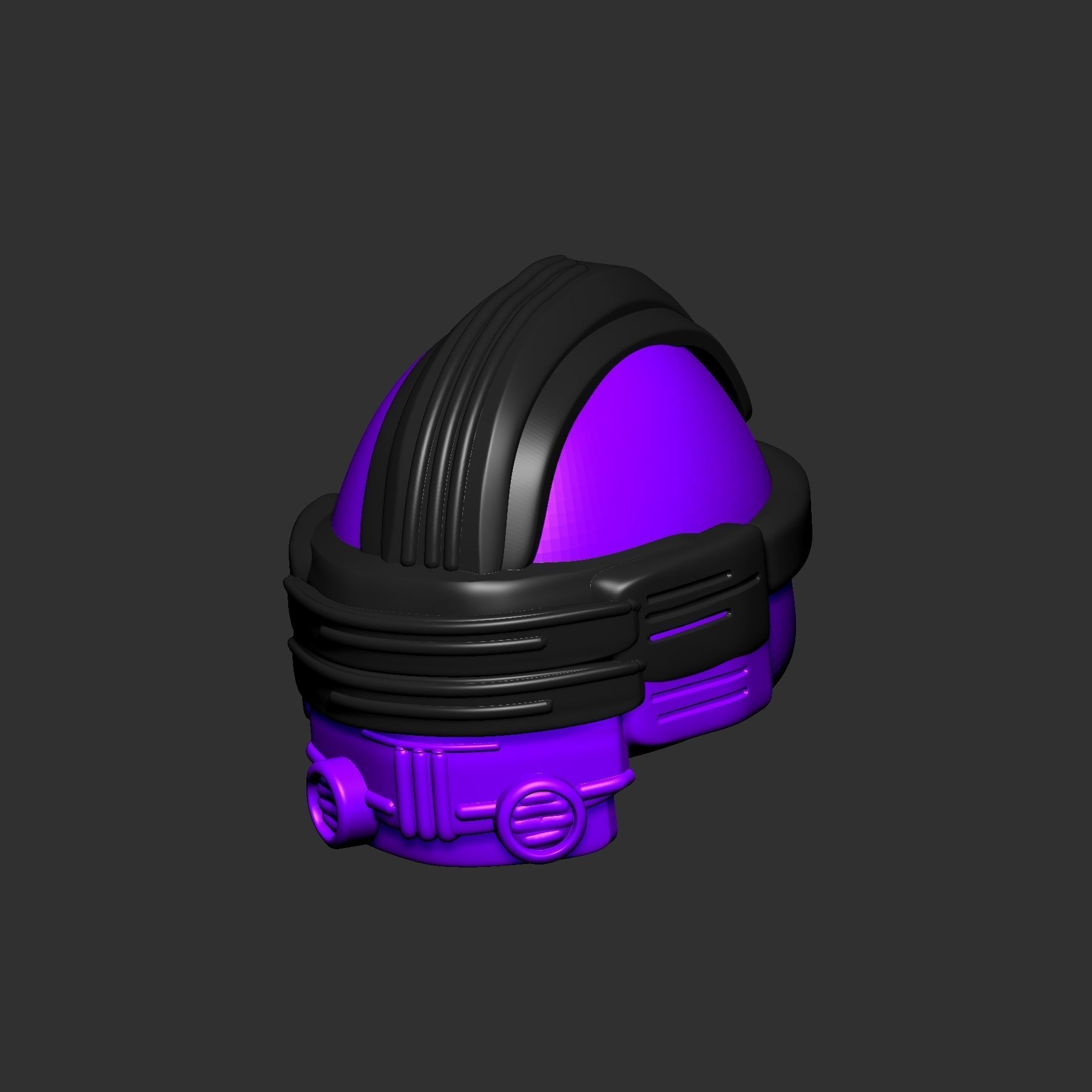 helmet high poly sculpt 3d printable 3D model_2