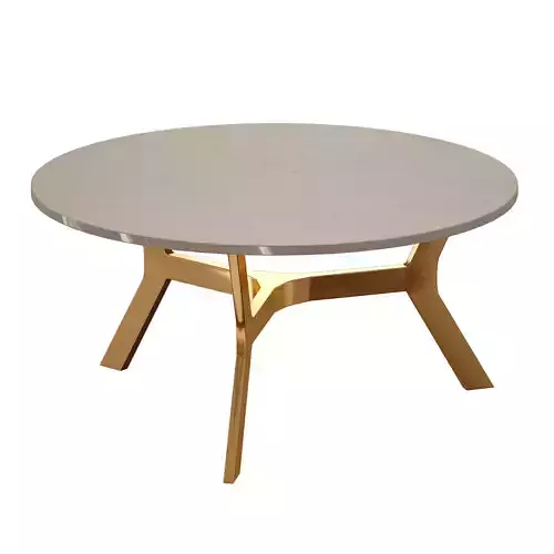 Elke Round Marble Coffee Table with Brass Base Crate and Barrel