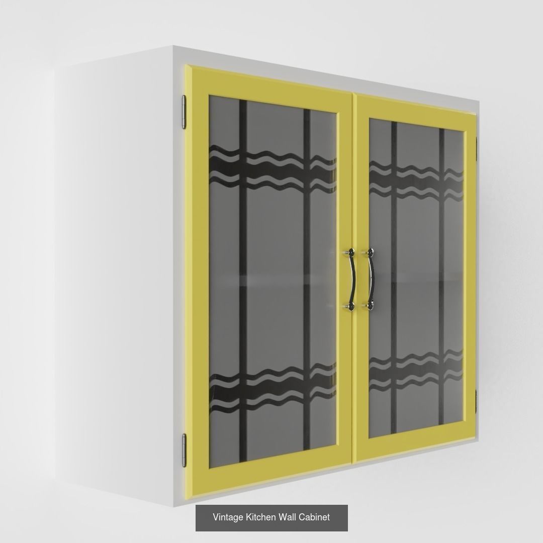 Vintage Mid-Century Kitchen 3D Model Collection_8