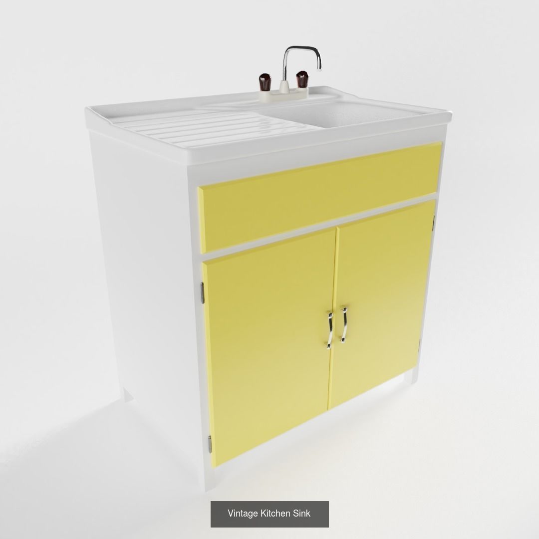 Vintage Mid-Century Kitchen 3D Model Collection_6
