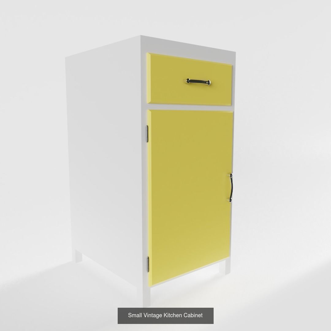 Vintage Mid-Century Kitchen 3D Model Collection_5