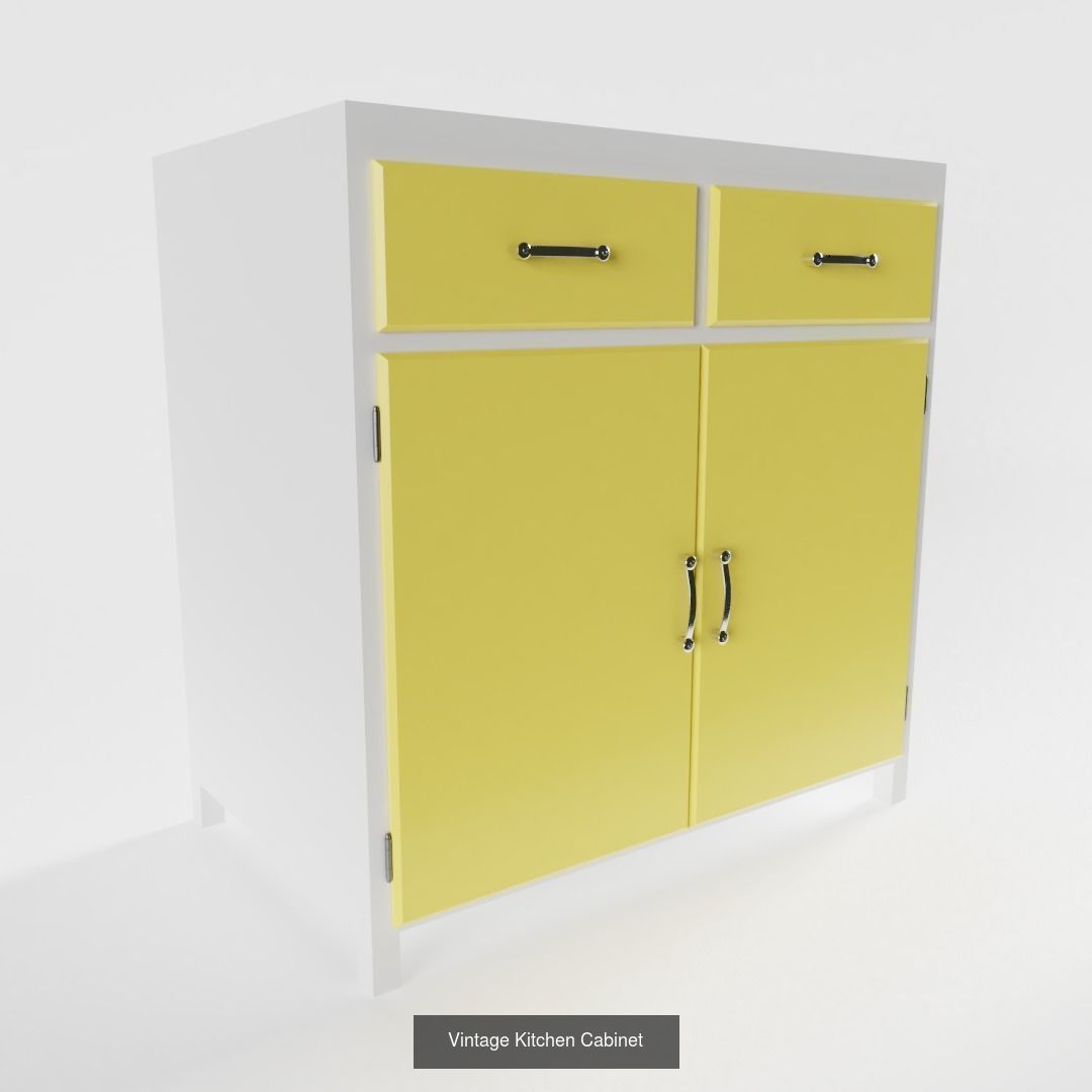 Vintage Mid-Century Kitchen 3D Model Collection_4