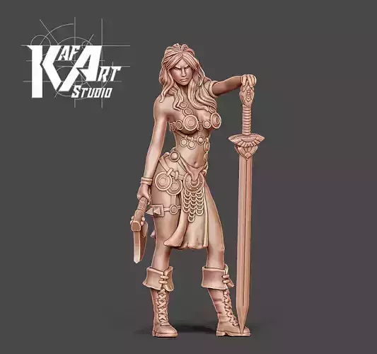 Barbarian beauty - Serenza 35mm scale 3D print model