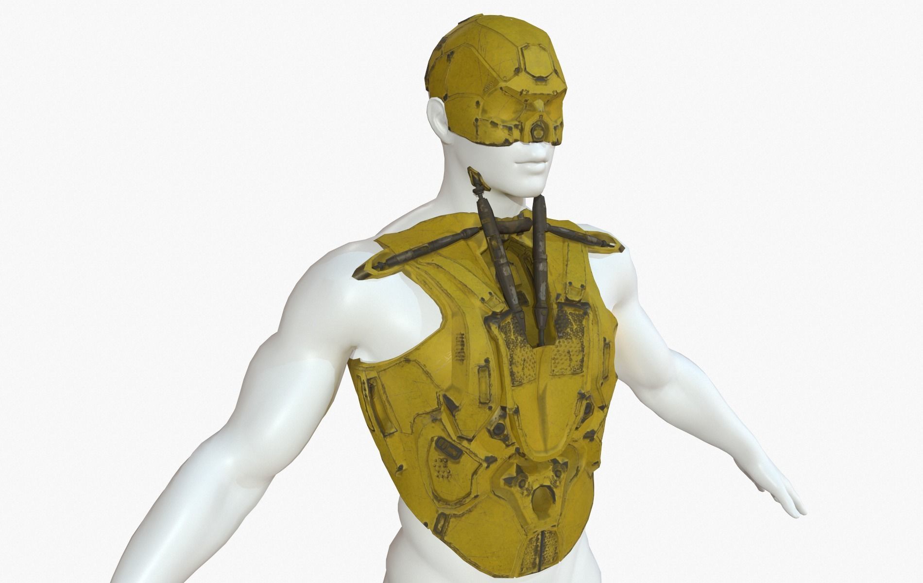 Mecha Cyberpunk Robot Armor Low-poly 3D model_25