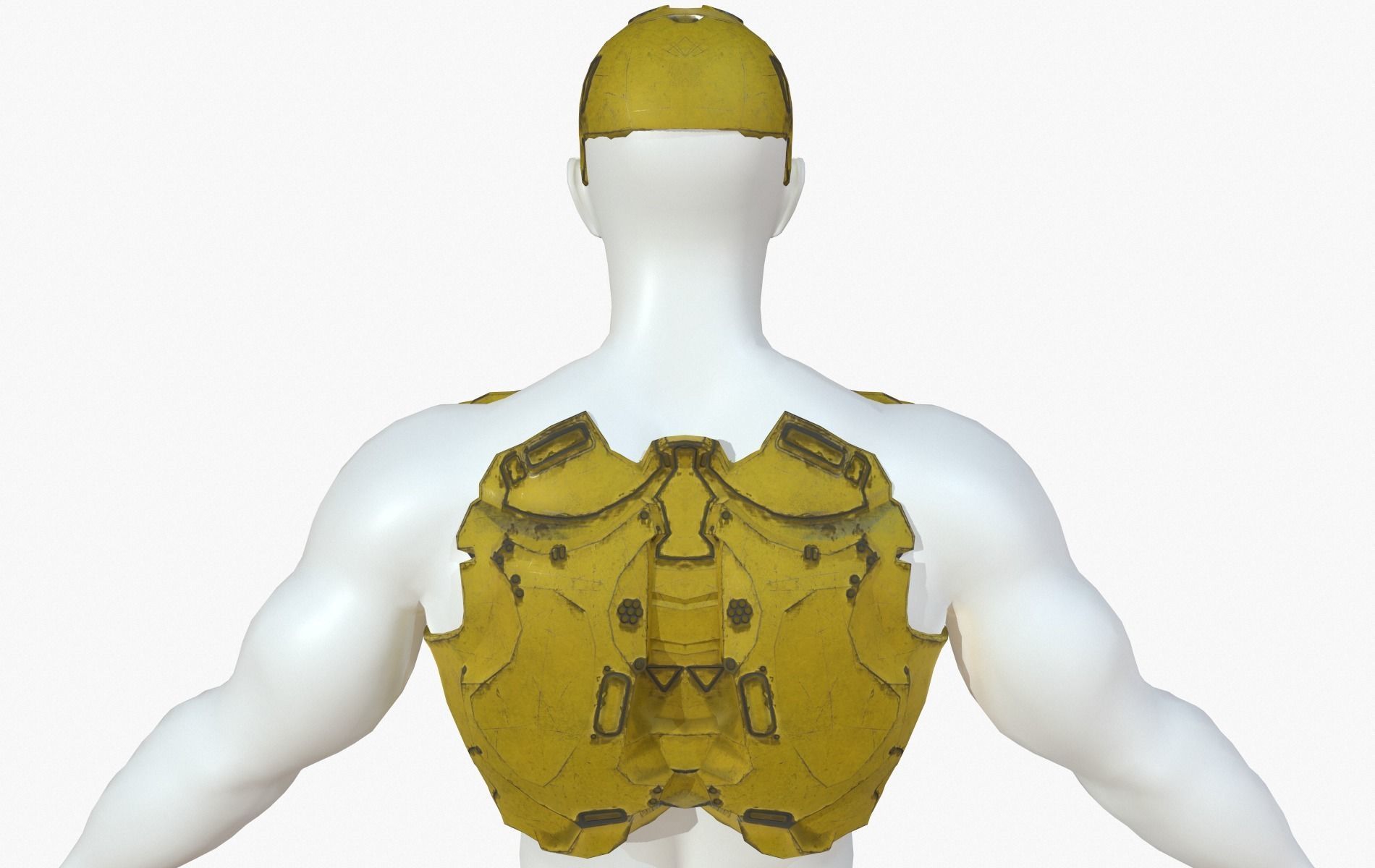 Mecha Cyberpunk Robot Armor Low-poly 3D model_26