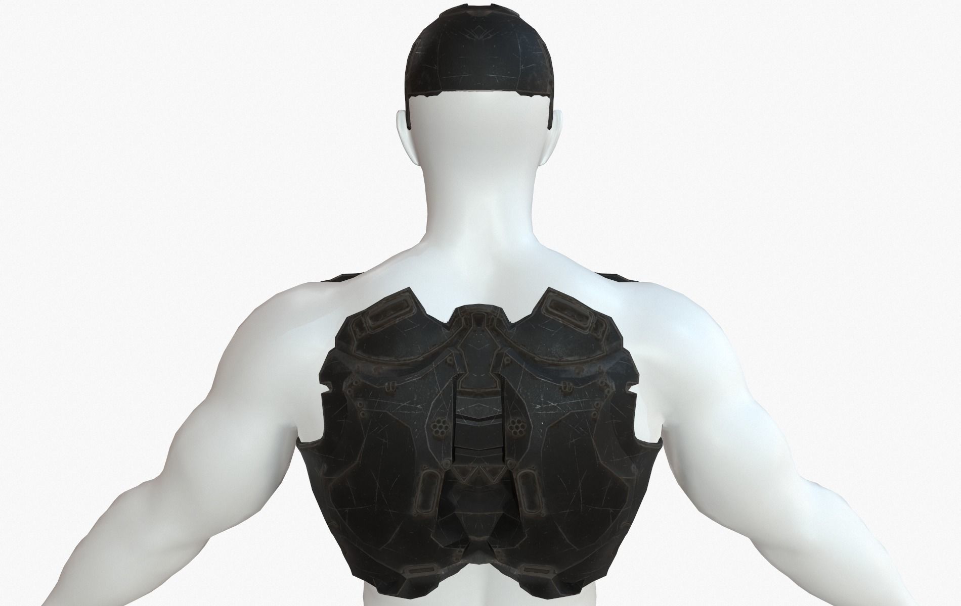 Mecha Cyberpunk Robot Armor Low-poly 3D model_35