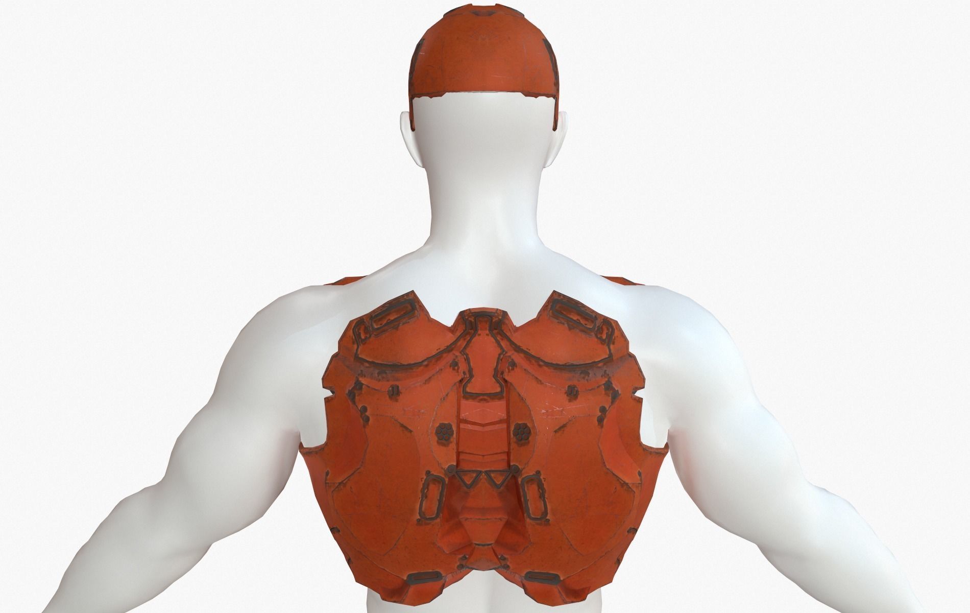 Mecha Cyberpunk Robot Armor Low-poly 3D model_29