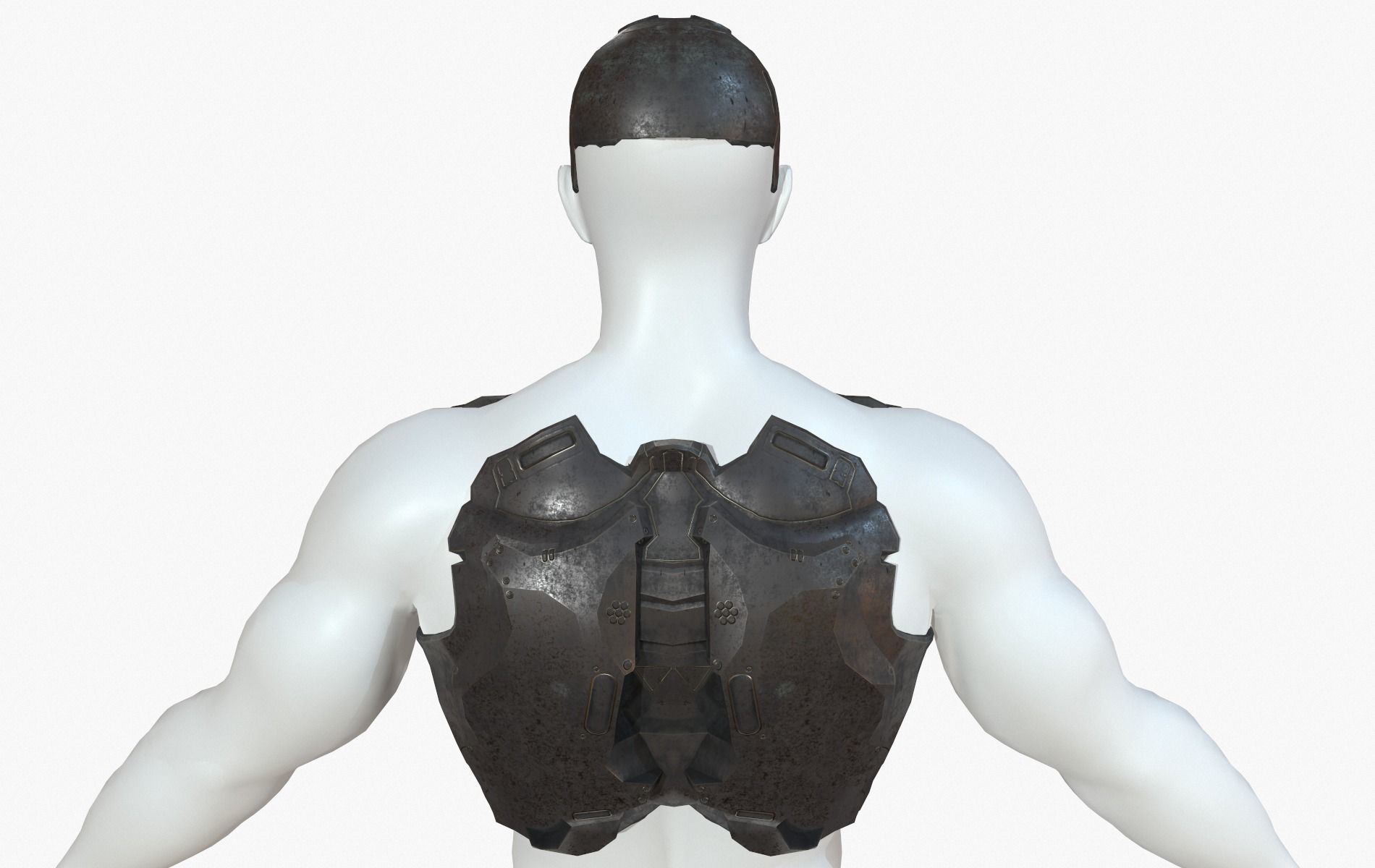 Mecha Cyberpunk Robot Armor Low-poly 3D model_8