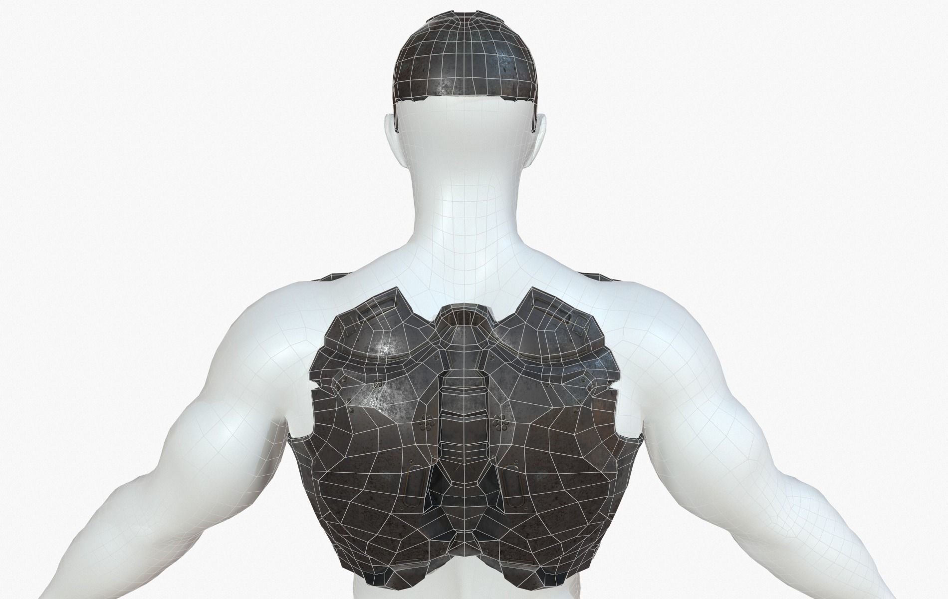 Mecha Cyberpunk Robot Armor Low-poly 3D model_9