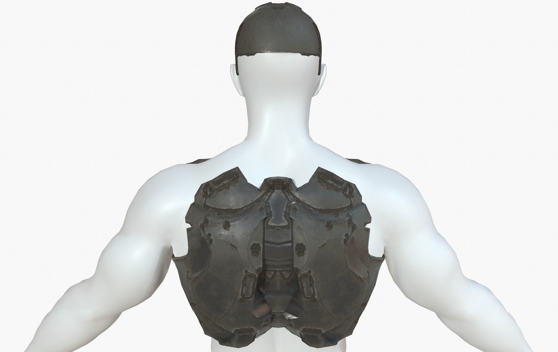 Mecha Cyberpunk Robot Armor Low-poly 3D model_23